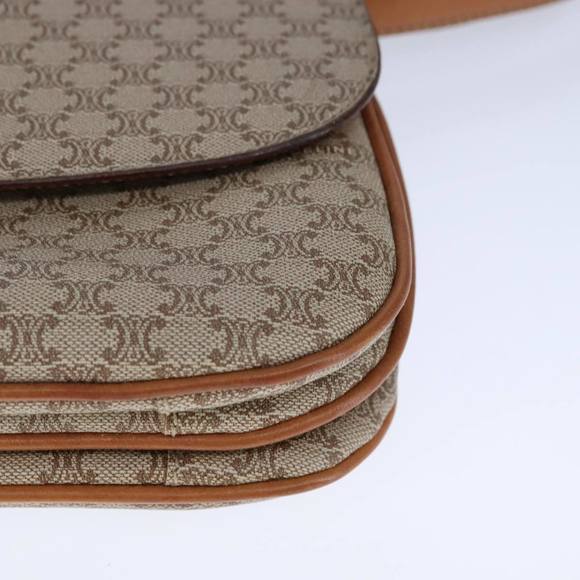 CELINE C Macadam Canvas Shoulder Bag PVC Beige Gold Auth 106870 - Picture 11 of 16